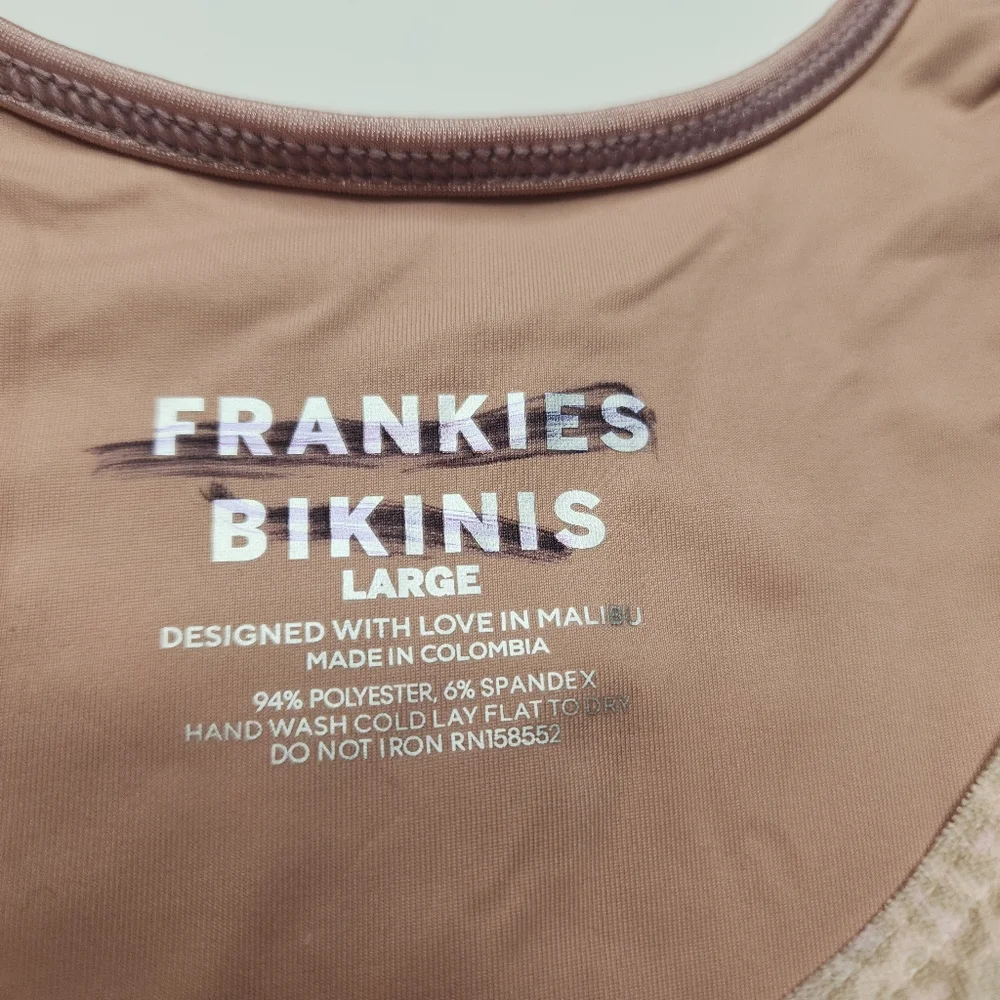 NEW Frankie’s bikinis Alice Terry Wrap One Piece Coco Cheetah Print Swimsuit Lrg
